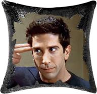 🛋️ "подушечки с пайетками jimaos на подголовники ross geller из friends tv show merchandise - веселые подушки-подголовники, забавные подарочные идеи - 16x16 дюймов, без наполнителя, черные логотип