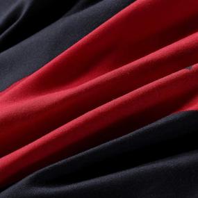 img 1 attached to Покрывало для кровати на День независимости – Одеяло с флагом США двойного размера | Цветной красно-черно-белый полосатый чехол для одеяла | 3D-печать | Застежка-молния | Набор постельных принадлежностей из 2 шт. (без одеяла)
