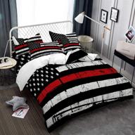 покрывало для кровати на день независимости – одеяло с флагом сша двойного размера | цветной красно-черно-белый полосатый чехол для одеяла | 3d-печать | застежка-молния | набор постельных принадлежностей из 2 шт. (без одеяла) логотип