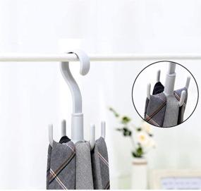 img 1 attached to Versatile Grey Plastic Closet Bag Purse Organizer: 4 Pack Hanger for Belts, Ties, Bags, and More!