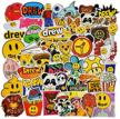 drew house laptop stickers 50pcs pack - trendy fashion brand logo decals for kids/teenagers: water bottles, luggage, skateboards, and more! logo