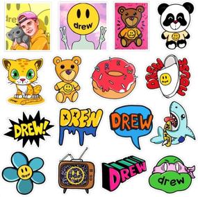 img 1 attached to Drew House Laptop Stickers 50pcs Pack - Trendy Fashion Brand Logo Decals for Kids/Teenagers: Water Bottles, Luggage, Skateboards, and more!