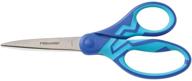 fiskars left handed student kids scissors, 7 inch, blue lightning back to school supplies logo