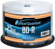 🔵 optical quantum oqbdr06wip-h-50 6x 25 gb bd-r white inkjet printable single layer blu-ray recordable blank media, 50-disc spindle: premium quality and high capacity blu-ray recordable media for inkjet printing logo