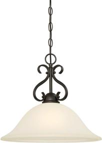 img 3 attached to 🔦 Westinghouse Lighting Oil Rubbed Bronze Dunmore Indoor Pendant with Frosted Glass - 6306000, 1-Light