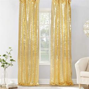 img 3 attached to Stunning PartyDelight Gold 2FT X 8FT Sparkly Sequin Backdrop Curtains – Perfect for Weddings, Parties, and Room Decorations