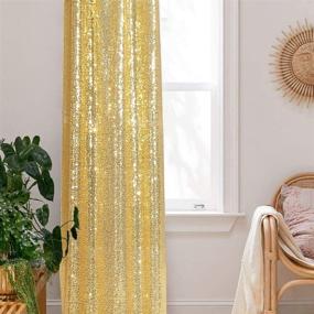 img 1 attached to Stunning PartyDelight Gold 2FT X 8FT Sparkly Sequin Backdrop Curtains – Perfect for Weddings, Parties, and Room Decorations