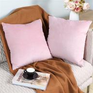 🎀 esiposs 18 x 18 velvet cushion covers - decorative square pillowcases (pack of 2) - pink velvet pillow cases for bed, sofa, car, office, yard логотип