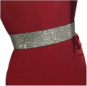 img 2 attached to HappyERA Rhinestones Elastic Waistband Crystal Women's Accessories and Belts