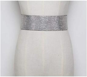 img 3 attached to HappyERA Rhinestones Elastic Waistband Crystal Women's Accessories and Belts