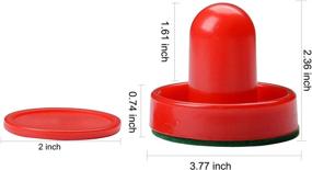 img 1 attached to 🏒 Muzoct Great Goal Handles Pushers Replacement Accessories for Game Tables - Set of 2 Red Air Hockey Pushers and 4 Red Pucks for Kids