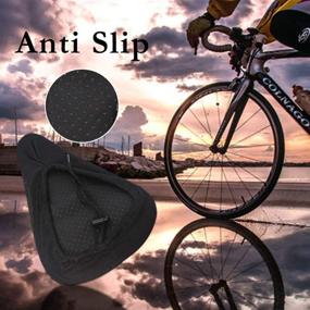 img 1 attached to Narrow Exercise Bicycle Seat Cushion Cover - Karetto Gel Bike Seat 🚴 Cover with Water and Dust Resistant Pad, Reflective Band and Bandanas for Cycling