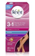 🌸 effortlessly smooth skin: veet leg and body hair remover cold wax strips, 40 count logo