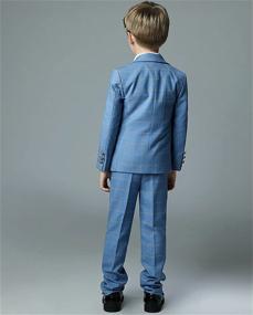 img 1 attached to Yanlu Slim Fit Boys Formal Suit Set with Blazer, Pants, Shirt, and Bow Tie