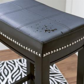 img 2 attached to 🪑 Stylish Black Linon Claridge Counter Stool - 26" x 18" x 12.75": Find Your Perfect Kitchen Seating!