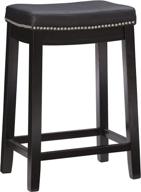 🪑 stylish black linon claridge counter stool - 26" x 18" x 12.75": find your perfect kitchen seating! logo