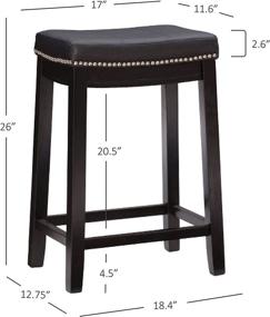 img 3 attached to 🪑 Stylish Black Linon Claridge Counter Stool - 26" x 18" x 12.75": Find Your Perfect Kitchen Seating!