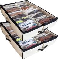 👠 belle matinee under the bed shoe storage organizer (set of 2), holds up to 24 pairs, underbed storage solution логотип