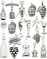 🍷 wocraft 50pcs craft supplies: antique silver wine opener charms - perfect for jewelry making & diy crafting logo