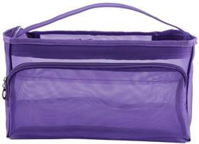 img 2 attached to 👜 Purple Mesh Knitting Bag for Mother's Day Gift - Yarn Storage Tote Organizer with Zipper Closure, Ideal for Carrying Knitting Needles, Crochet Hooks, and Sewing Accessories