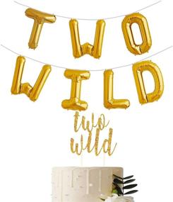 img 4 attached to 🎉 Double the Wild Fun: Foil Letter Balloon & Cake Topper Set for Safari Jungle Dinosaur 2nd Birthday Party Decorations & Supplies