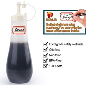 img 2 attached to 🍶 Certified Plastic Squeeze Bottles for Condiments and Dressings