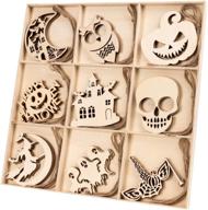 🎃 n&t nieting 27pcs halloween wooden slices: unfinished ornaments with jute twine, wood cutouts embellishments for diy craft halloween decorations logo