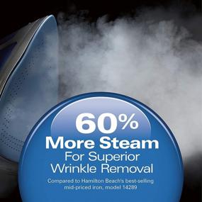 img 2 attached to 🔥 Hamilton Beach Steam Iron & Vertical Steamer: Durathon Soleplate, 1500W, Auto Shutoff, Retractable Cord, Self-Cleaning - Blue (19803)