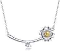 🌻 sunflower daisy necklace for women – 925 sterling silver pendant with zircon, you are my sunshine flower jewelry gift for wife, mom, daughter, girlfriend logo