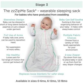 img 2 attached to 👶 Amazing Baby Cotton Sleeping Sack: Tiny Elephants, Pastel Blue, Small - Comfy & Convenient Wearable Blanket with 2-Way Zipper