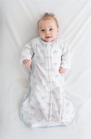 img 3 attached to 👶 Amazing Baby Cotton Sleeping Sack: Tiny Elephants, Pastel Blue, Small - Comfy & Convenient Wearable Blanket with 2-Way Zipper
