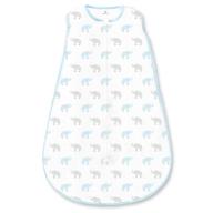 👶 amazing baby cotton sleeping sack: tiny elephants, pastel blue, small - comfy & convenient wearable blanket with 2-way zipper logo