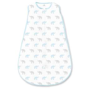 img 4 attached to 👶 Amazing Baby Cotton Sleeping Sack: Tiny Elephants, Pastel Blue, Small - Comfy & Convenient Wearable Blanket with 2-Way Zipper
