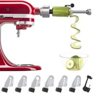 🥒 7 blades spiralizer plus attachment - compatible with kitchenaid stand mixer | includes peel, core, and slice | vegetable slicer attachment (not kitchenaid brand) logo