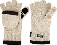 🧤 heat factory women's fleece-lined ragg wool gloves with fold-back finger caps and hand heat warmer pockets логотип