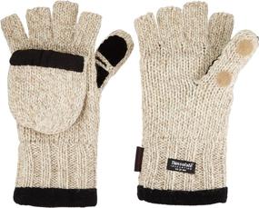 img 1 attached to 🧤 Heat Factory Women's Fleece-Lined Ragg Wool Gloves with Fold-Back Finger Caps and Hand Heat Warmer Pockets