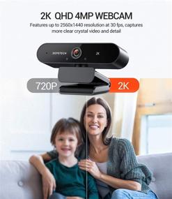 img 3 attached to DEPSTECH 2K QHD Desktop Webcam with Mic: Auto Light Correction for 🎥 PC Video Calls, Recording, Conferencing, Zoom Meetings, Online Teaching, YouTube, Skype, FaceTime, Gaming