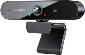 img 4 attached to DEPSTECH 2K QHD Desktop Webcam with Mic: Auto Light Correction for 🎥 PC Video Calls, Recording, Conferencing, Zoom Meetings, Online Teaching, YouTube, Skype, FaceTime, Gaming