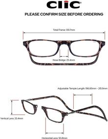 img 1 attached to 👓 CliC Magnetic Reading Glasses: Original Tortoise 2.50 Magnification with Adjustable Temples and Replaceable Lens – Perfect for Computer Readers