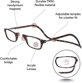 img 2 attached to 👓 CliC Magnetic Reading Glasses: Original Tortoise 2.50 Magnification with Adjustable Temples and Replaceable Lens – Perfect for Computer Readers