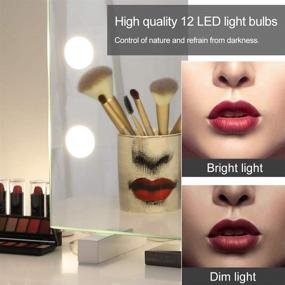 img 1 attached to 💄 Chende Hollywood Style Makeup Mirror with Dimmable LED Bulbs and Touch Control Design, Featuring 3 Lighting Modes for Enhanced Vanity Lighting