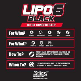 img 3 attached to 💪 Nutrex Research Lipo-6 Black Ultra Concentrate - Powerhouse Thermogenic Fat Burner, Enhanced Weight Loss, Energy & Focus Boost, Black, 120 Count