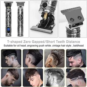 img 4 attached to 💈 Copoki Hair Clippers for Men: Professional Electric Haircut Kit with Zero Gapped Beard Trimmer, Cordless & Rechargeable T-Blades Outliner Grooming - GrayT