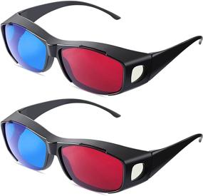 img 4 attached to 🎥 2 Pack 3D Movie & Game Glasses - Red Blue 3D Style for 3D Movies & Games, Viewing Glasses, Light & Simple Design