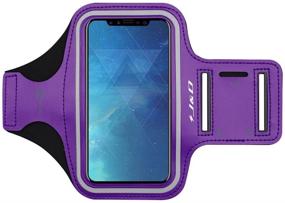 img 4 attached to 📱 J&D Armband Compatible with iPhone Xs/XR/X/8/7/6S/6, Sports Armband with Key Holder Slot and Earphone Connection for Workout Running