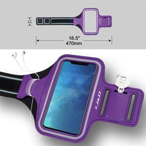 img 3 attached to 📱 J&D Armband Compatible with iPhone Xs/XR/X/8/7/6S/6, Sports Armband with Key Holder Slot and Earphone Connection for Workout Running