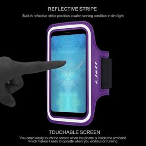 img 2 attached to 📱 J&D Armband Compatible with iPhone Xs/XR/X/8/7/6S/6, Sports Armband with Key Holder Slot and Earphone Connection for Workout Running