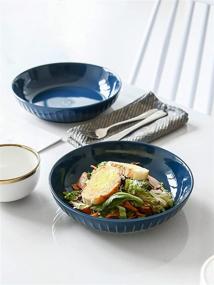 img 1 attached to 🍝 Kanwone Large Pasta Bowls Porcelain: The Perfect Choice for Classic Italian Dinners!