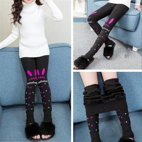 img 2 attached to 👖 Techcity Elastic Leggings: Premium Stretchy Girls' Clothing - Size Range 136-150