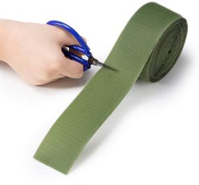 img 3 attached to 🧵 Sew on Hook and Loop Non-Adhesive Tape - Military Green (2 Inch13ft) - Durable Interlocking Sewing Fasteners